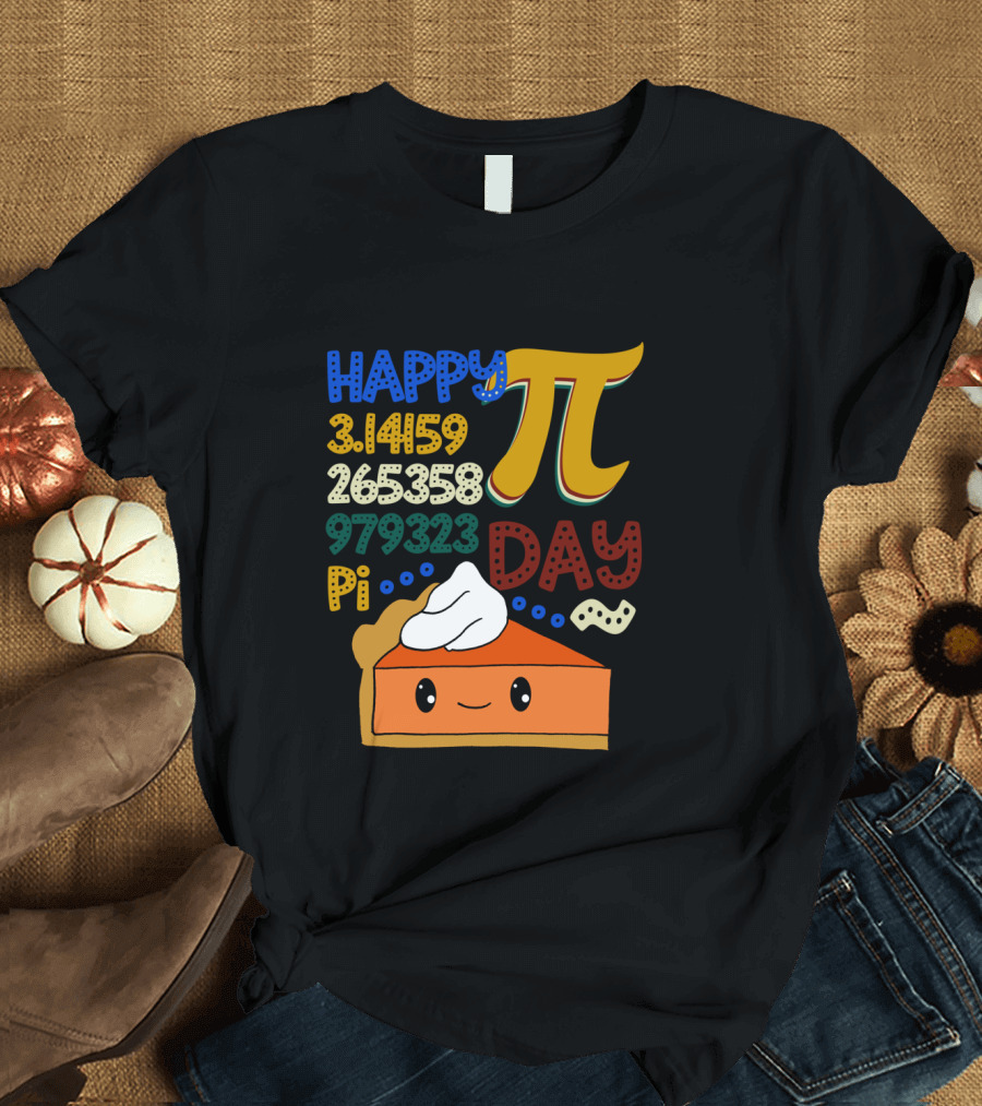Happy Pi Day Kawaii Pumpkin Pie 3.14159 Vintage Math T-Shirt
