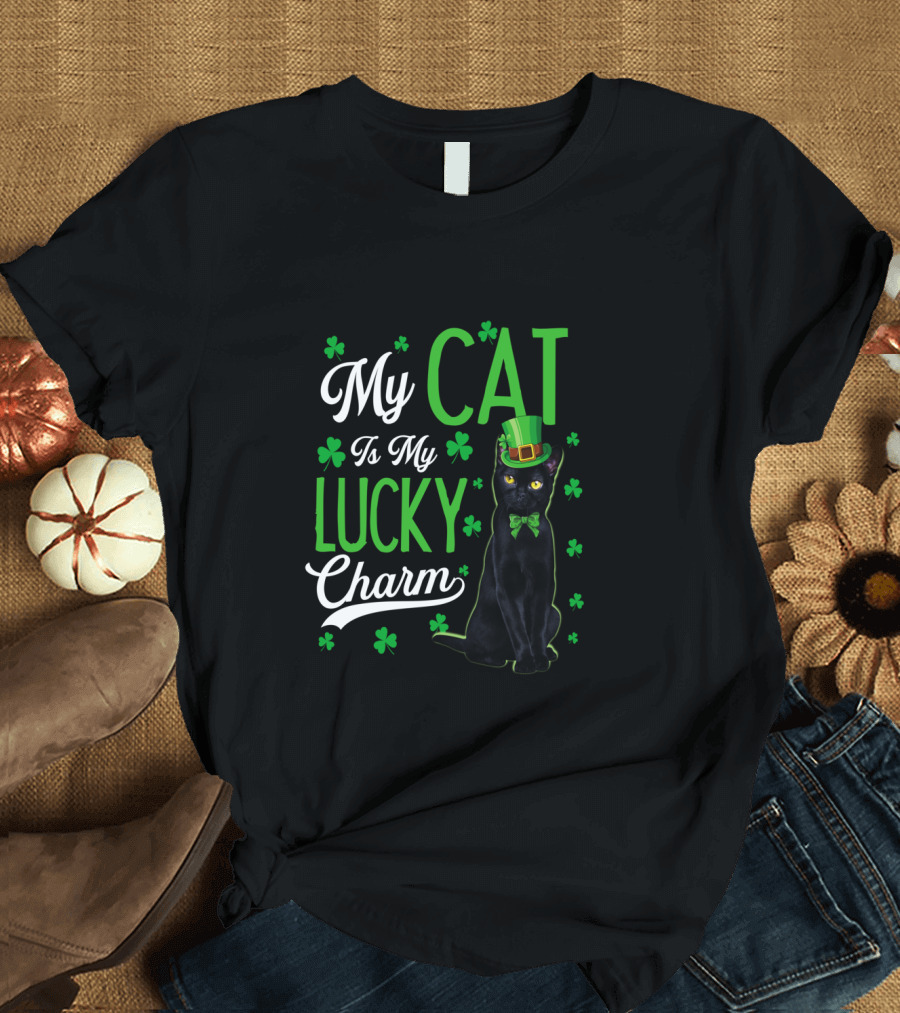 My Cat Is My Lucky Charm Shamrock Hat T-Shirt