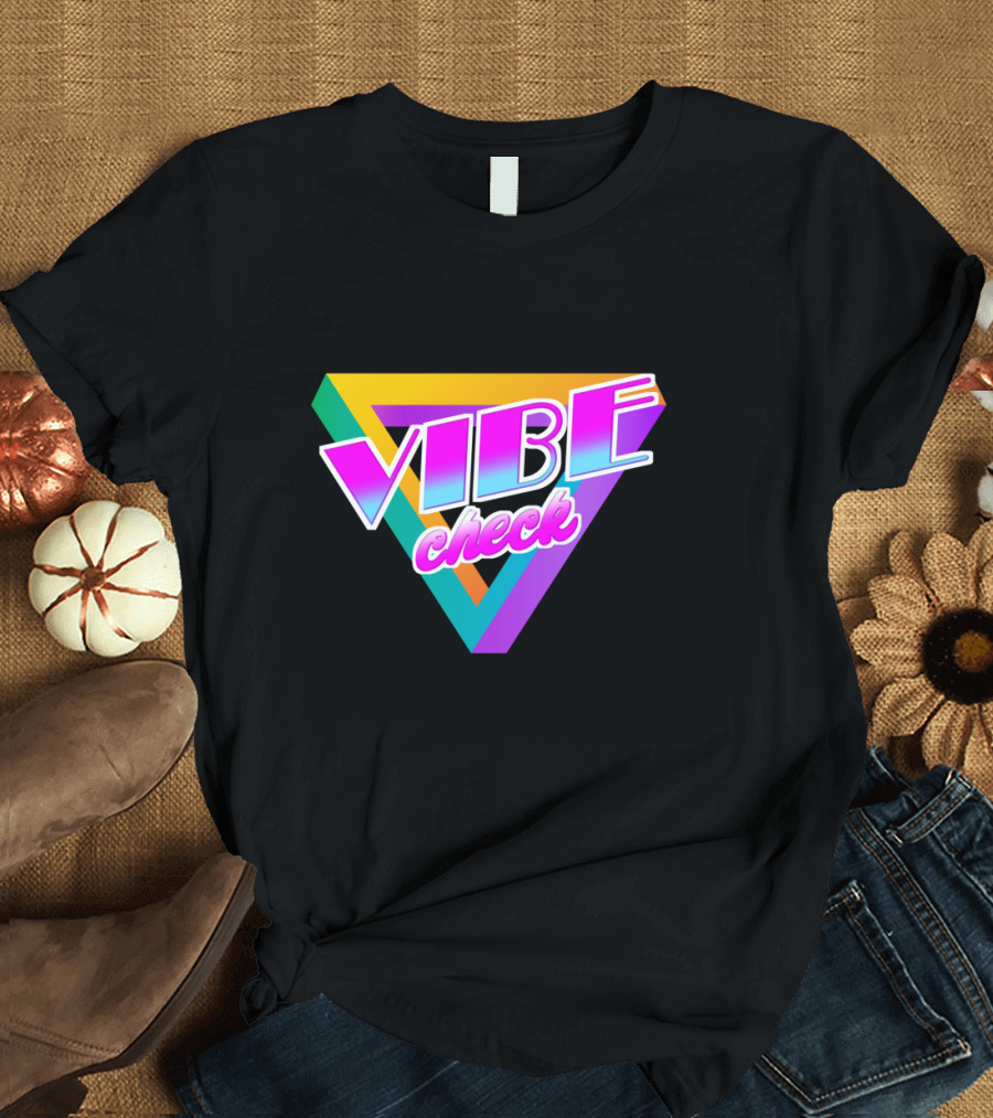 Vibe Check Retro Triangle Neon T-Shirt