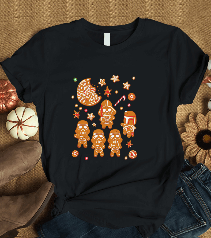 Star Wars Galactic Empire Holiday Gingerbread Cookies Stormtrooper Vader Festive T-Shirt