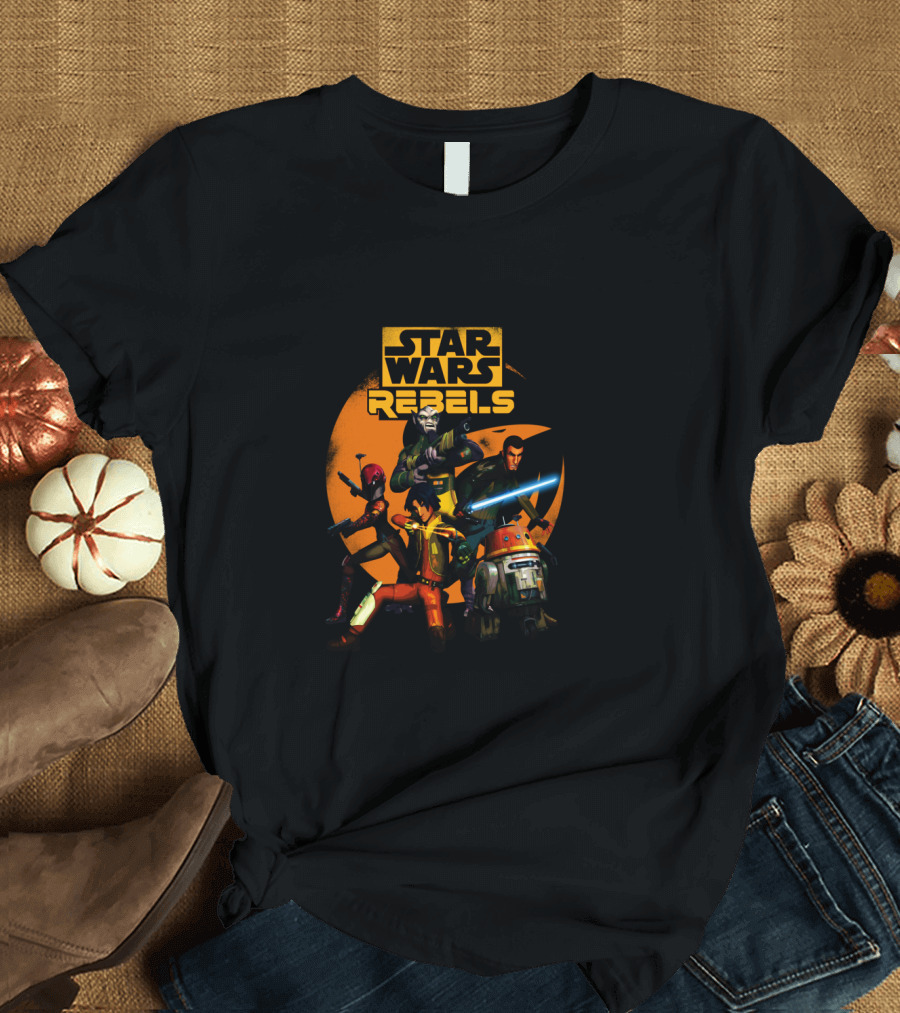 Star Wars Rebels The Good Guys Characters Group Action Scene T-Shirt