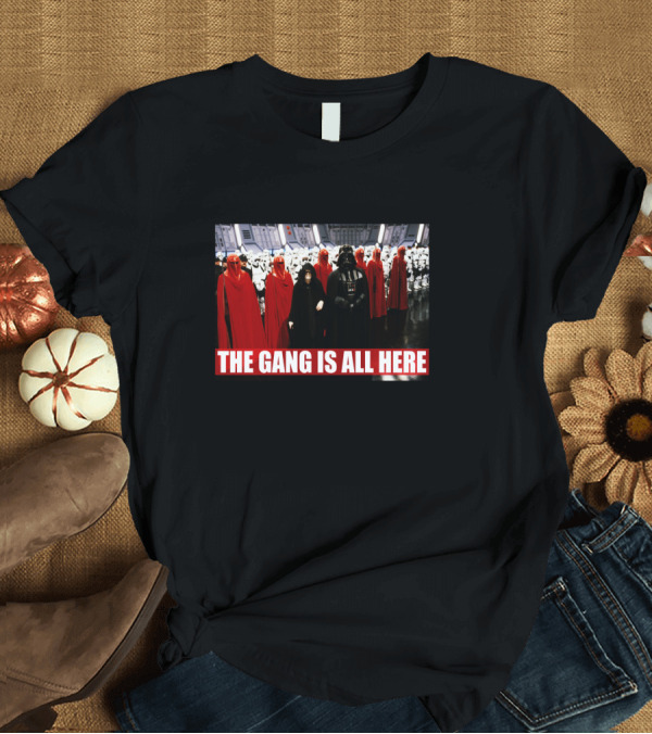 T-Shirt: Star Wars The Gang Is All Here Vader Emperor Stormtroopers Red Guards T-Shirt Star Wars The Gang Is All Here Vader Emperor Stormtroopers Red Guards T-Shirt