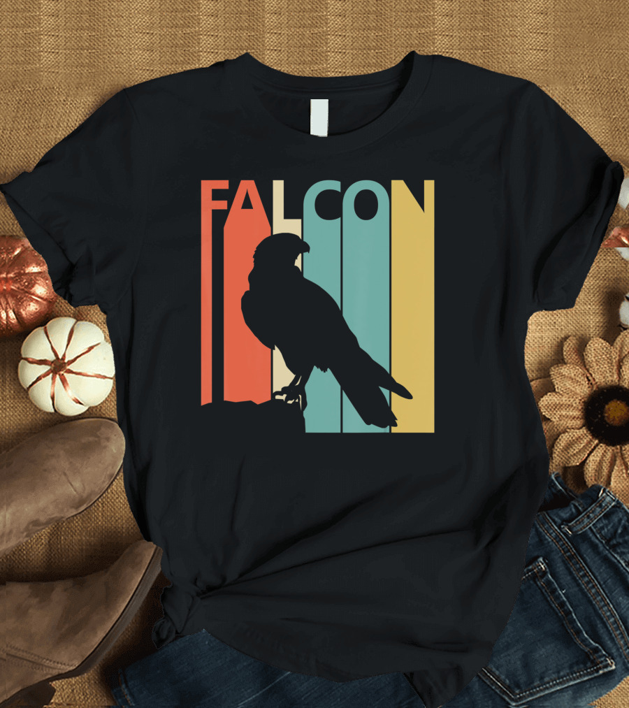 FALCON Safari Zoo Animal Silhouette Retro Stripes T-Shirt
