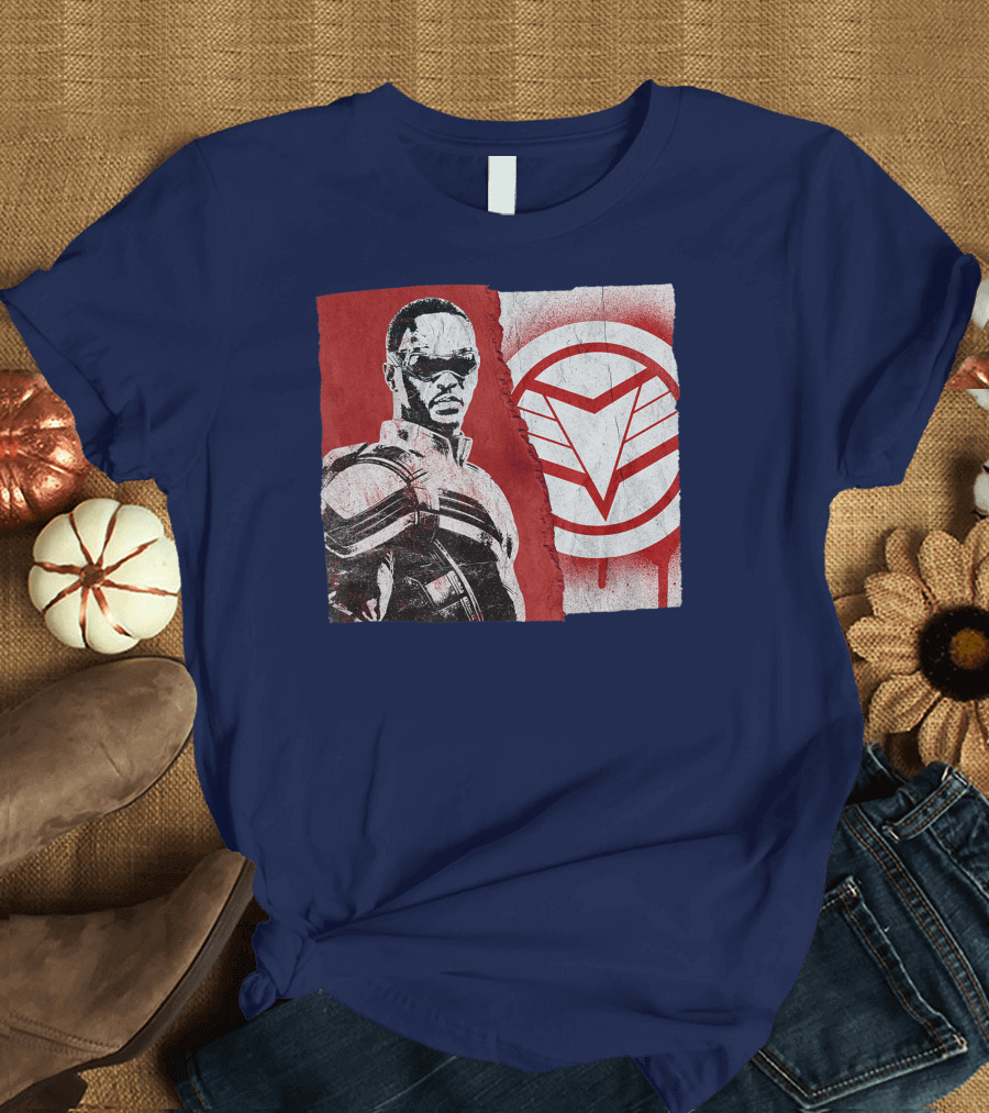 Marvel Sam Wilson The Falcon and The Winter Soldier Red White Emblem T-Shirt