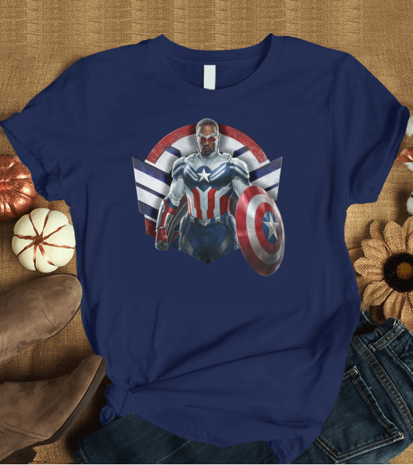 T-Shirt: Marvel The Falcon the Winter Soldier Captain America Shield Hero T-Shirt Marvel The Falcon the Winter Soldier Captain America Shield Hero T-Shirt