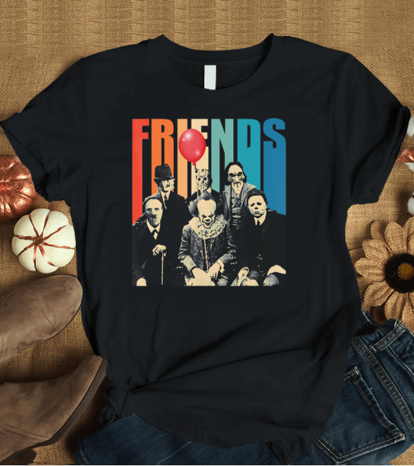 T-Shirt: Friends Evil Scary Haunted Halloween Mask Horror Characters Balloon T-Shirt Friends Evil Scary Haunted Halloween Mask Horror Characters Balloon T-Shirt