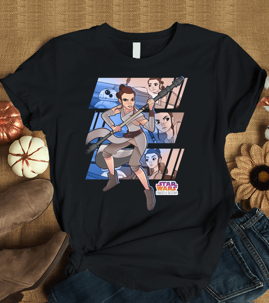 Star Wars Forces of Destiny Rey and BB-8 Adventure Scenes T-Shirt