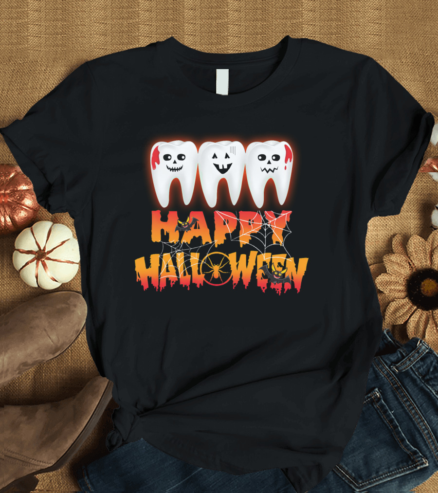 Happy Halloween Funny Costume Dental Teeth T-Shirt