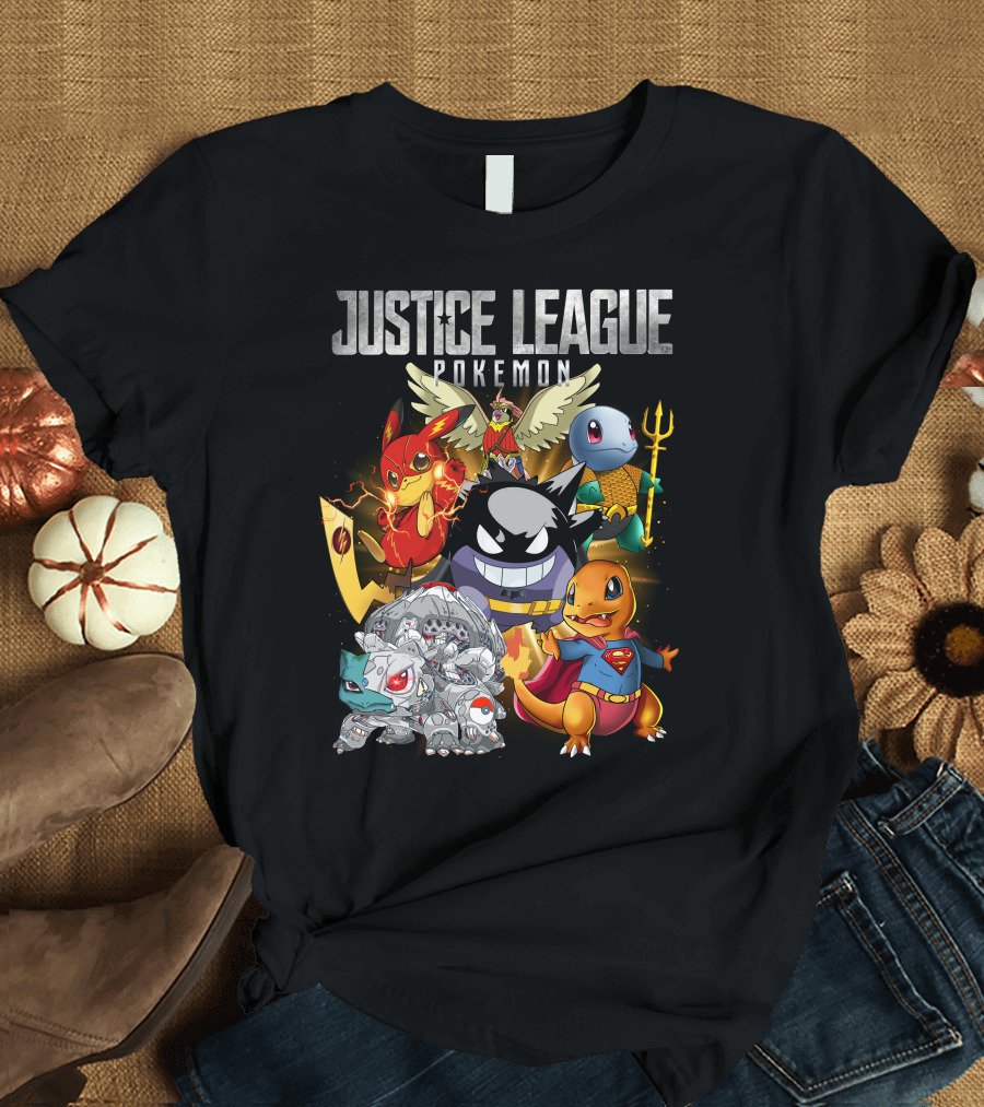 Justice League Pokemon Mashup Characters T-Shirt