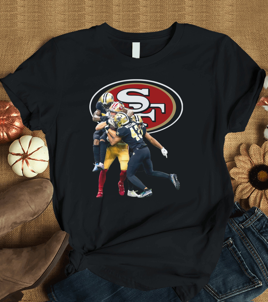 SF 49ers vs Saints Football Clash T-Shirt