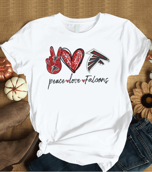 T-Shirt: Peace Love Falcons T-Shirt Peace Love Falcons T-Shirt