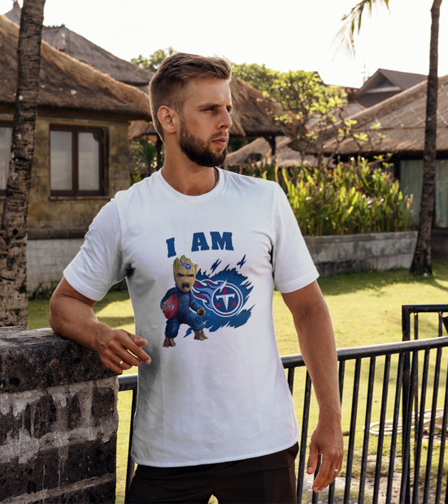 I Am Groot Titans Football Guardians Fan Crossover T-Shirt