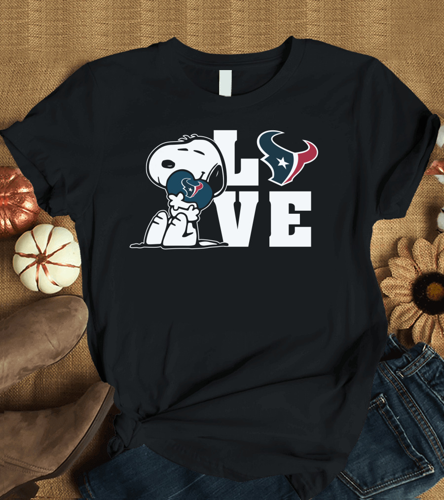 Snoopy Love Houston Texans Football T-Shirt