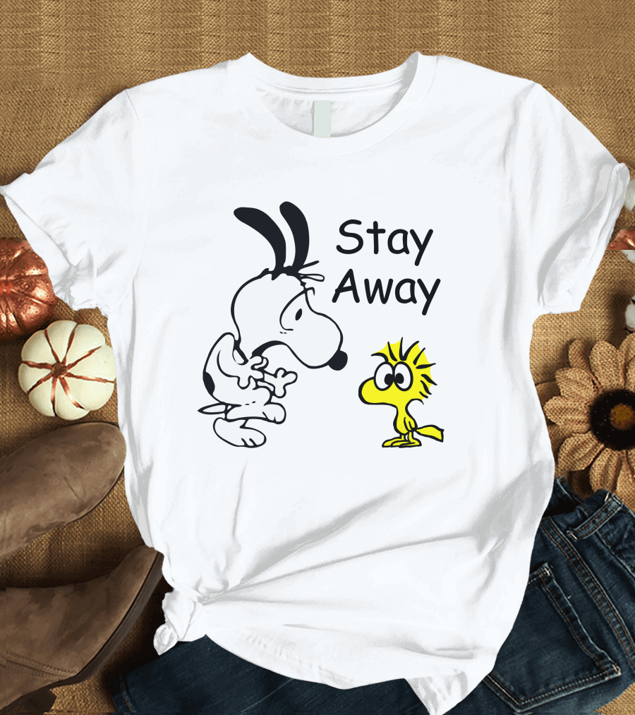 Stay Away Snoopy and Woodstock Confrontation T-Shirt