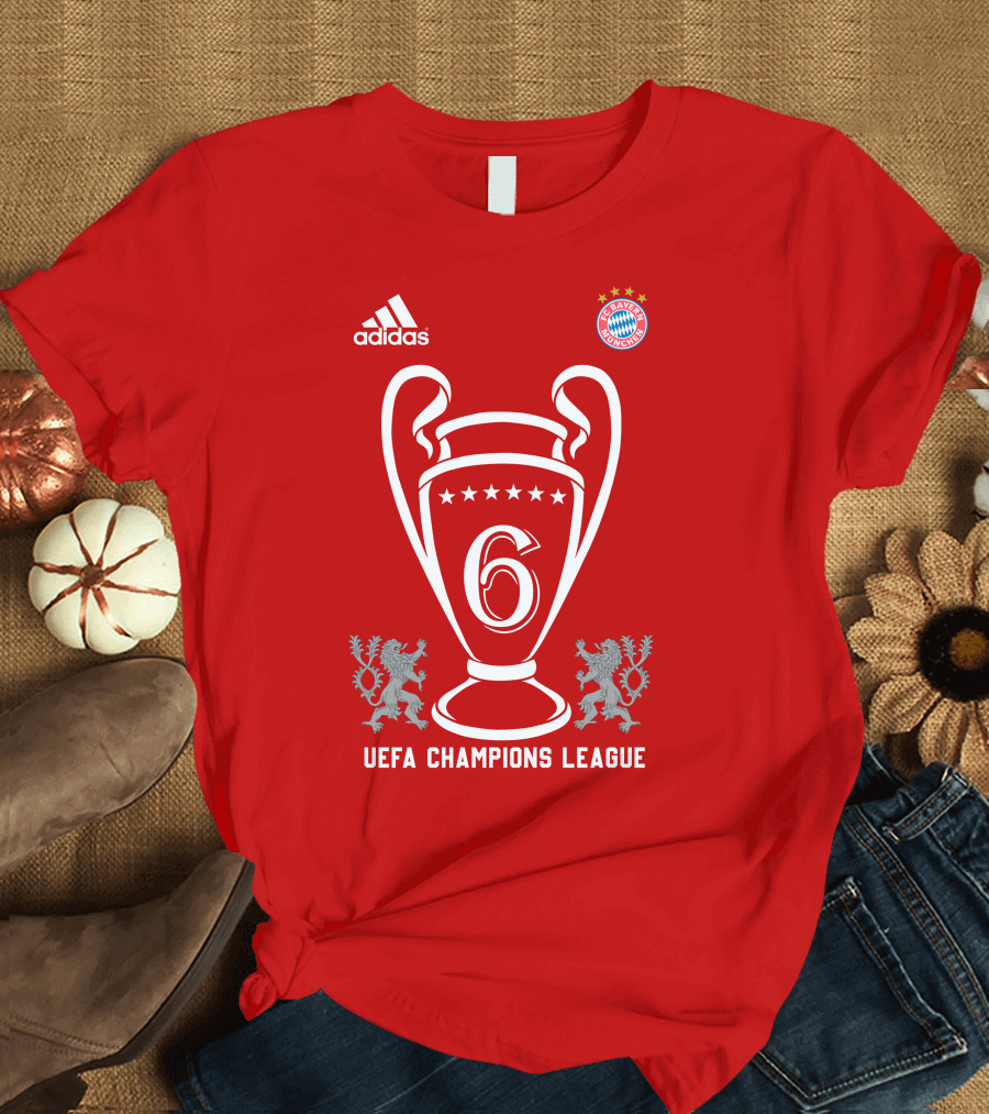 Bayern Munich UEFA Champions League Trophy Six Stars T-Shirt