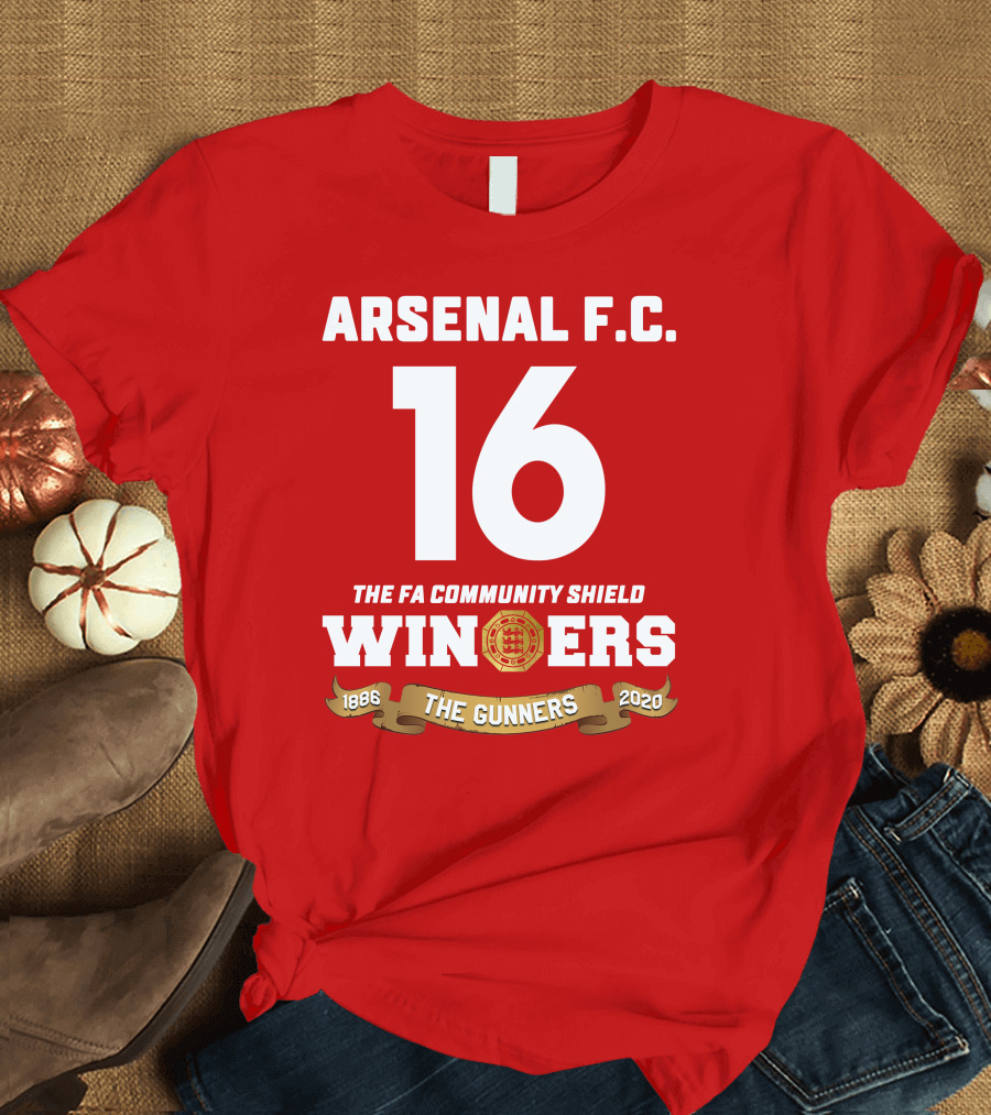 Arsenal F.C. 16 FA Community Shield Winners The Gunners 1886-2020 T-Shirt
