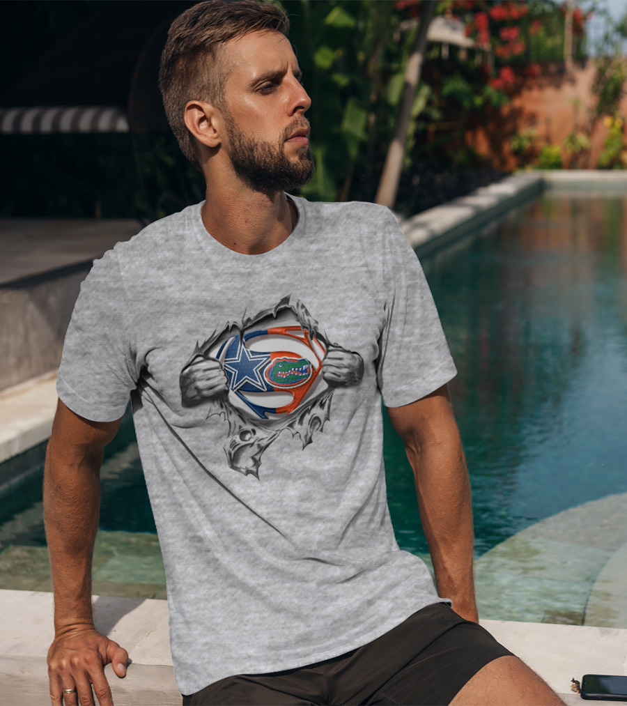 Cowboys Florida Gators Superman Logo Fusion T-Shirt