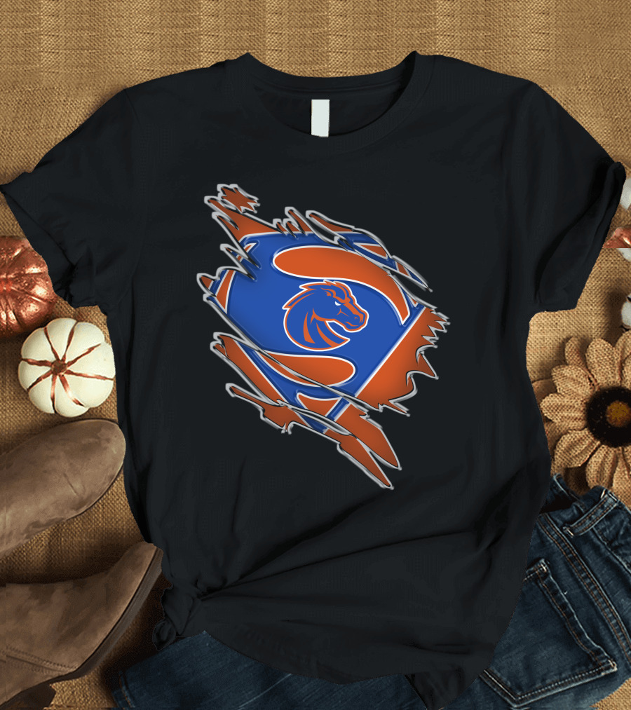 Boise State Broncos Superman Logo Emblem T-Shirt