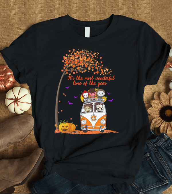 T-Shirt: Horror Characters Halloween Road Trip Most Wonderful Time of the Year T-Shirt Horror Characters Halloween Road Trip Most Wonderful Time of the Year T-Shirt