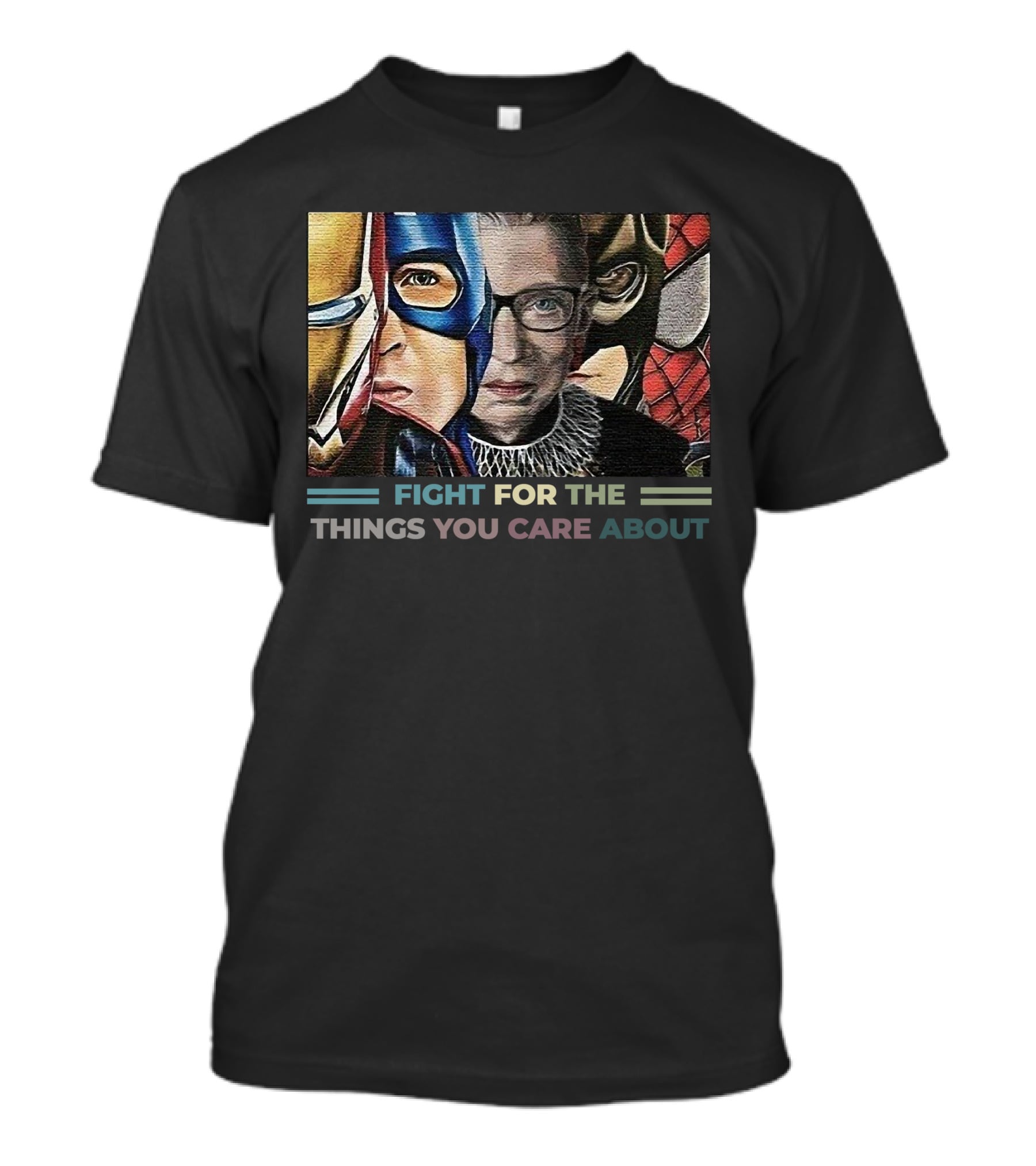 RBG Iron Man Captain Fight For The Things You Care About Comic Heroes T-Shirt