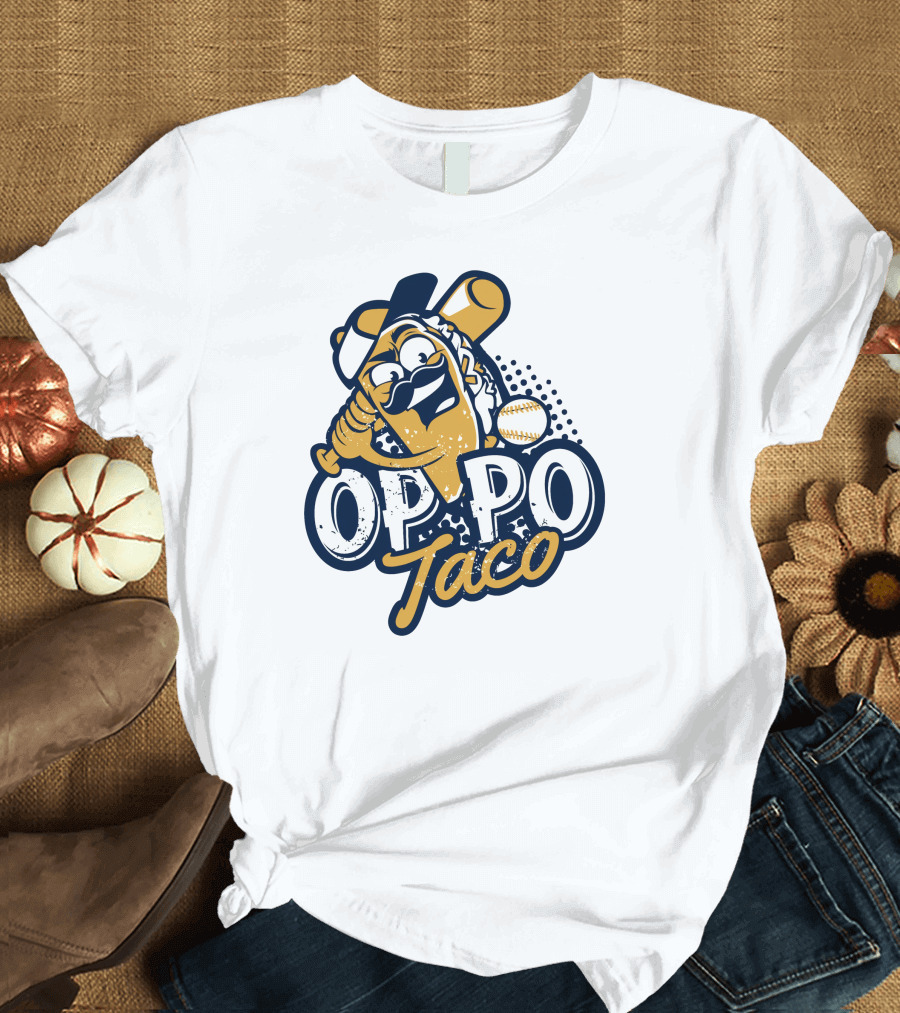 OPPO Taco Baseball Character with Bat and Ball T-Shirt
