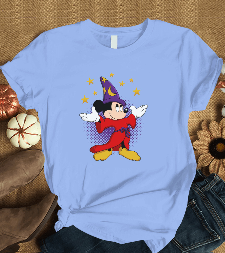 Mickey Mouse Wizard Sorcerer's Apprentice Magic Stars T-Shirt
