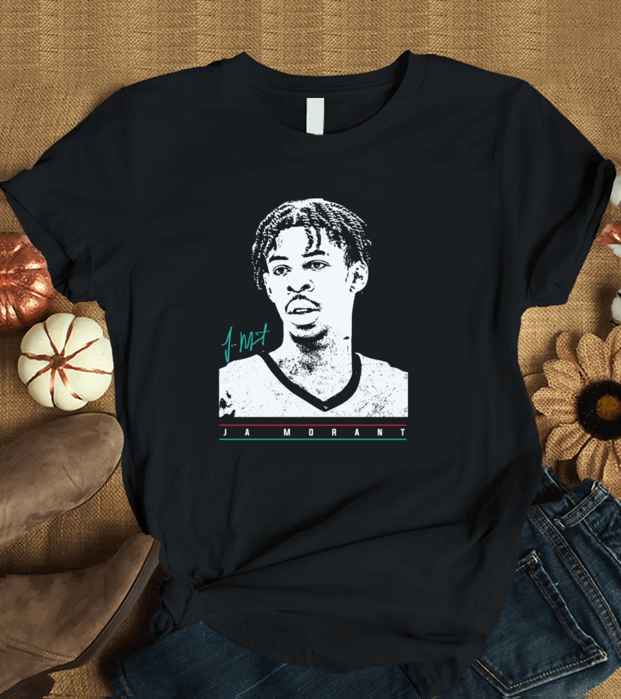 J Morant Headshot Signature JA MORANT T-Shirt