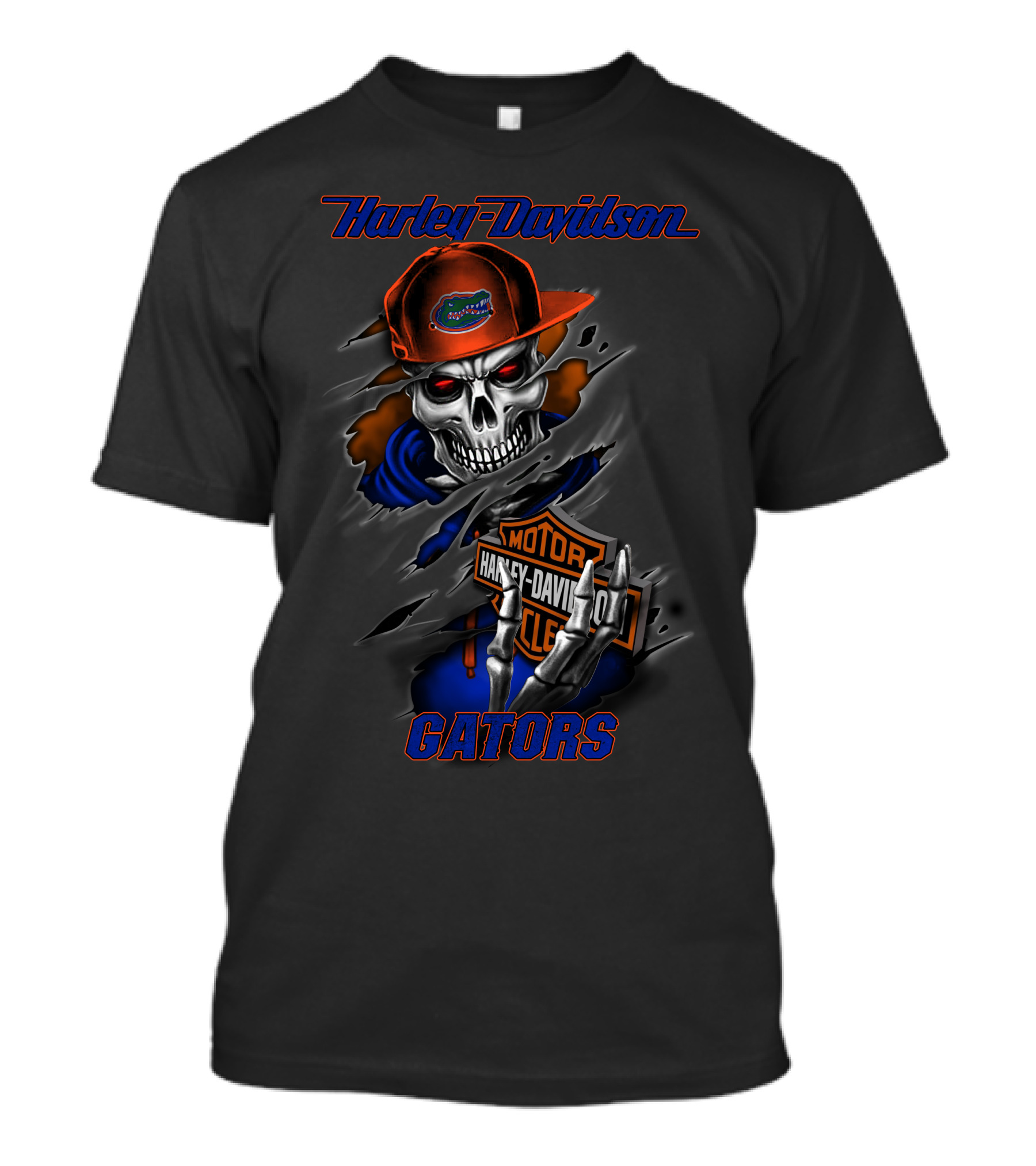 Harley Davidson Florida Gators Skeleton Motorcycles T-Shirt