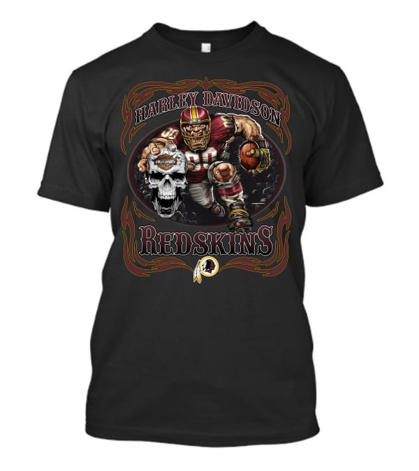 Harley Davidson Redskins Football Skull Player T-Shirt