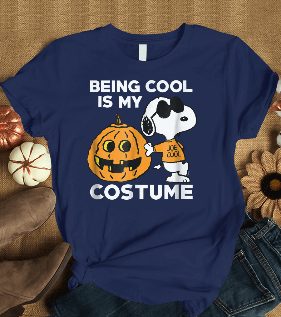Being Cool Is My Costume Joe Cool Halloween Snoopy Pumpkin T-Shirt