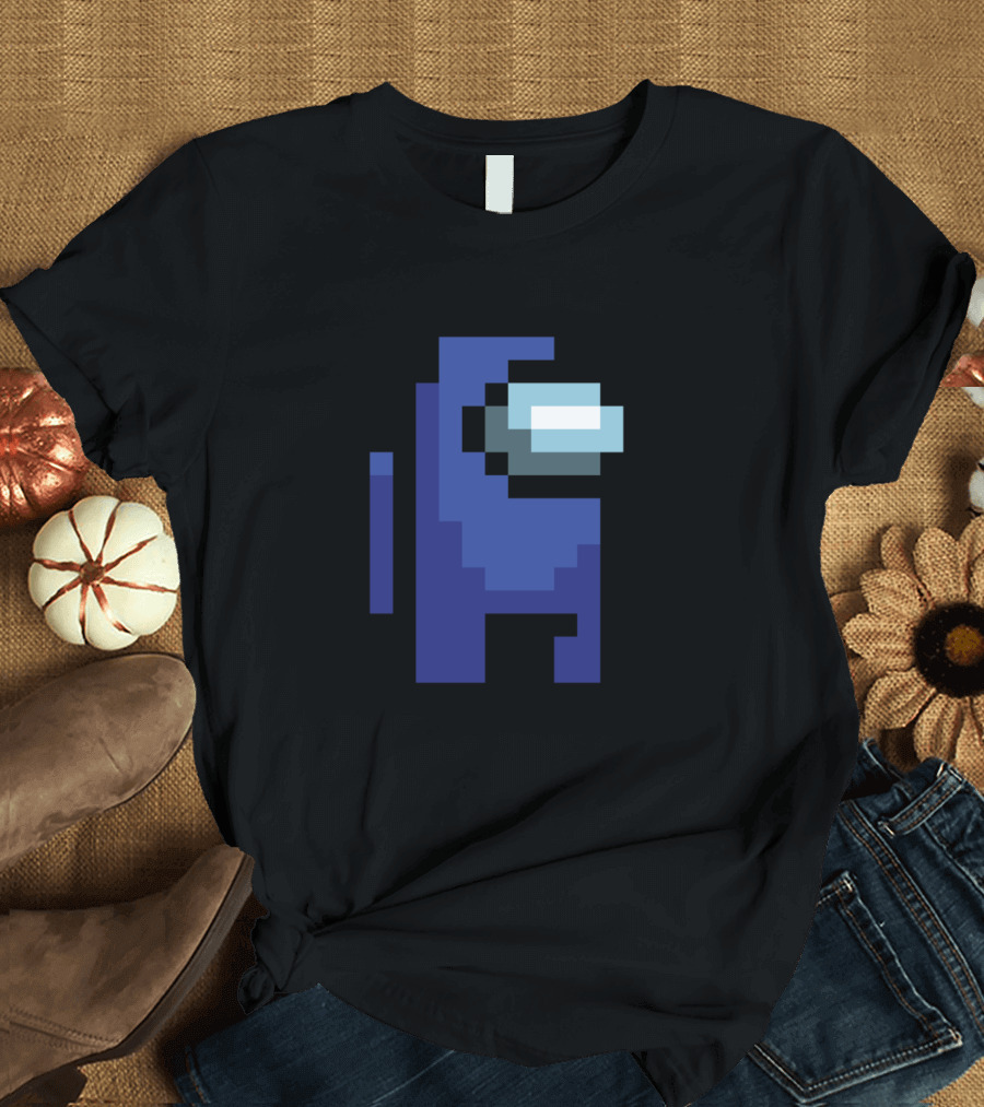 Among Us Blue Crewmate Pixel T-Shirt