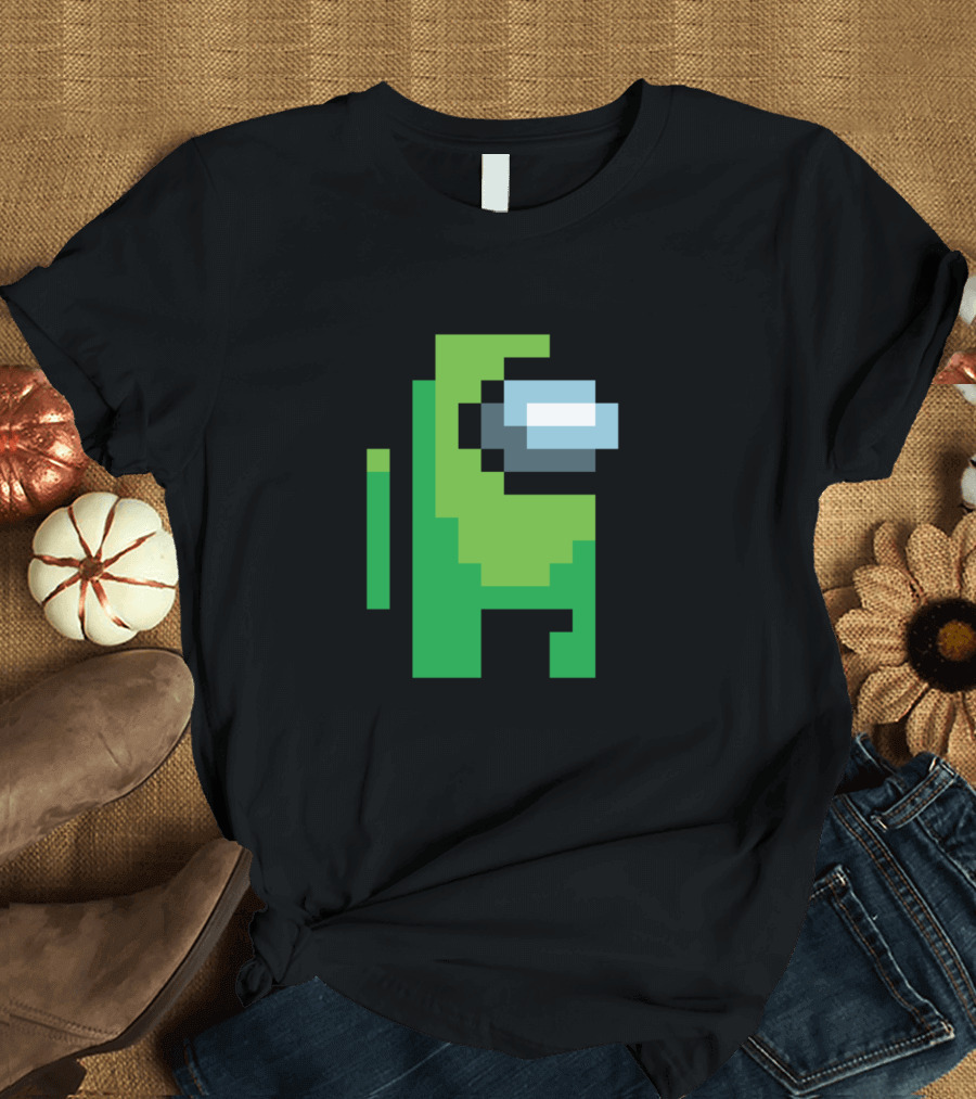 Among Us Lime Crewmate Character Pixel T-Shirt