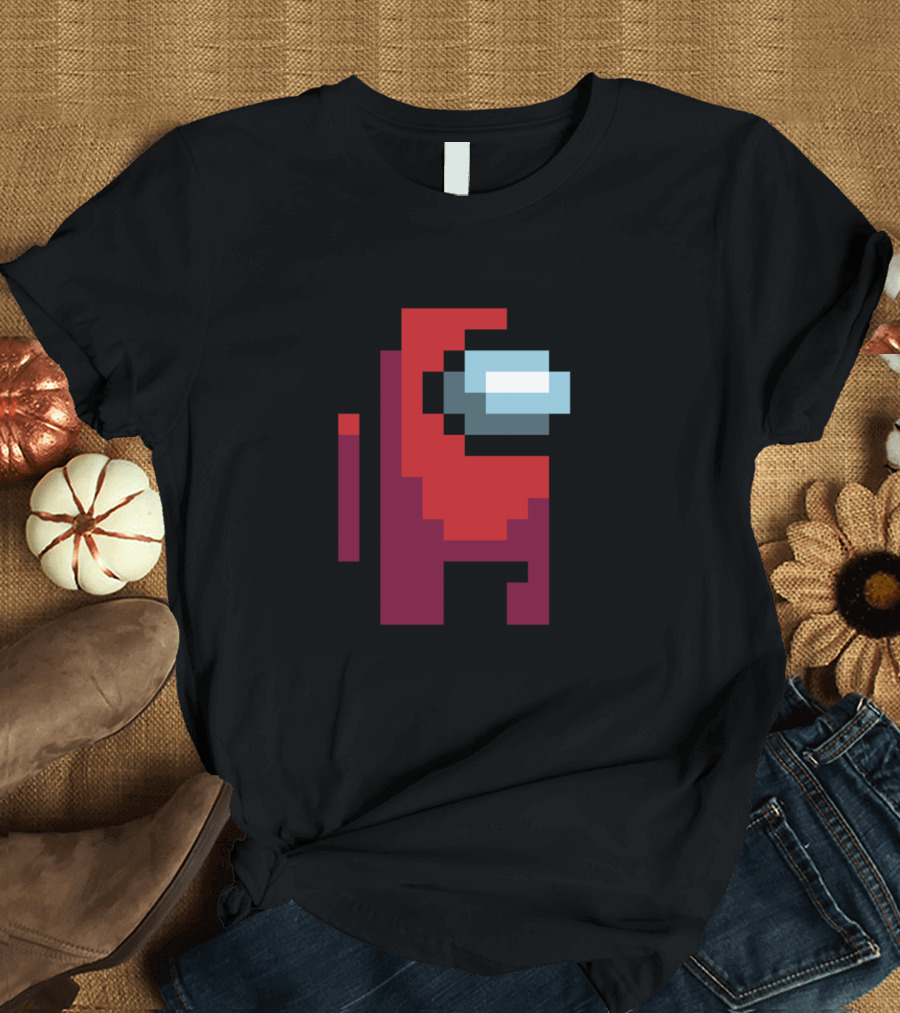 Among Us Red Crewmate Pixel T-Shirt