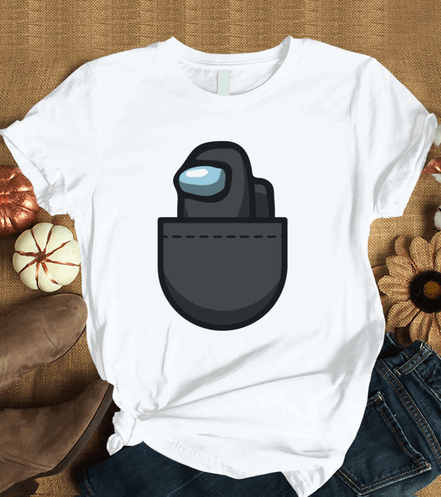 Black Crewmate Among Us Pocket T-Shirt
