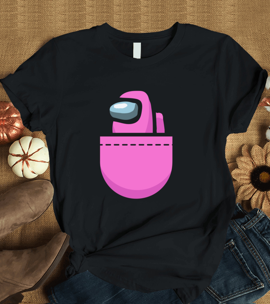 Among Us Pink Crewmate Pocket T-Shirt