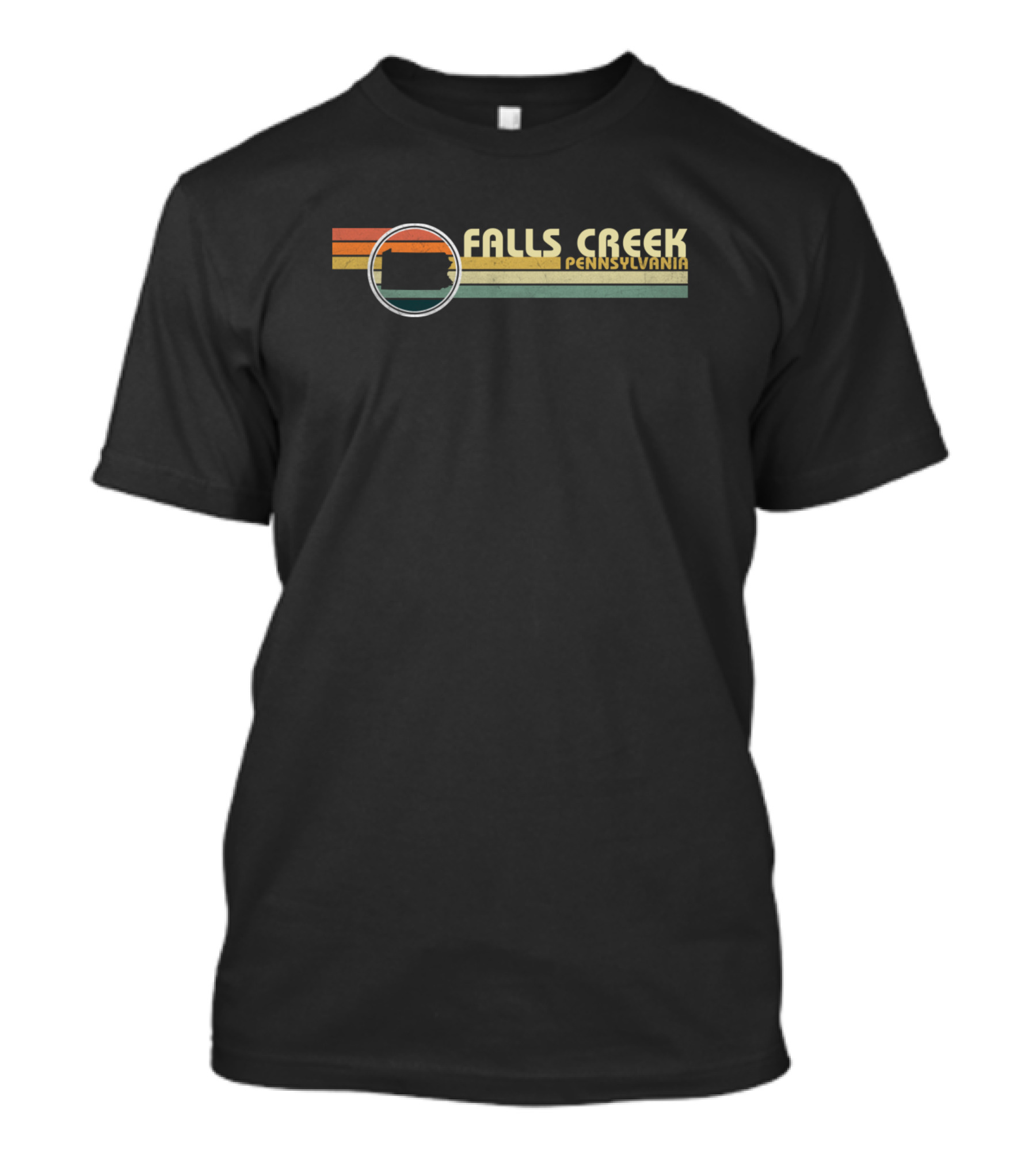 Falls Creek Pennsylvania Retro 1980s Rainbow Style Vintage T-Shirt