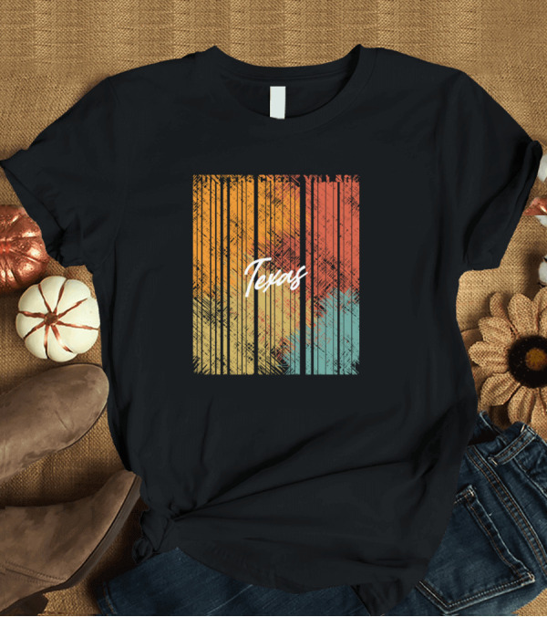 T-Shirt: Hunters Creek Village Texas Vintage Retro Style Stripes T-Shirt Hunters Creek Village Texas Vintage Retro Style Stripes T-Shirt
