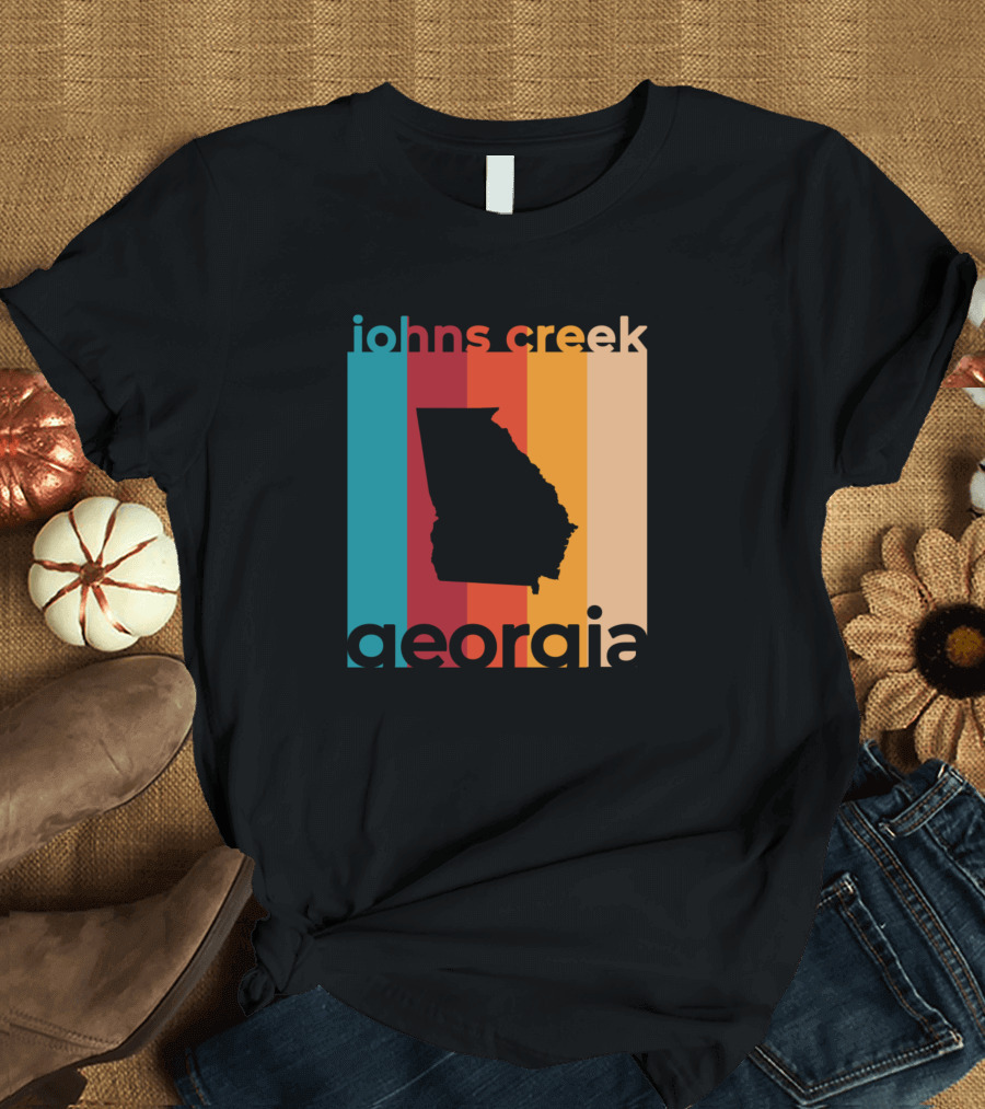 Johns Creek Georgia Retro State T-Shirt