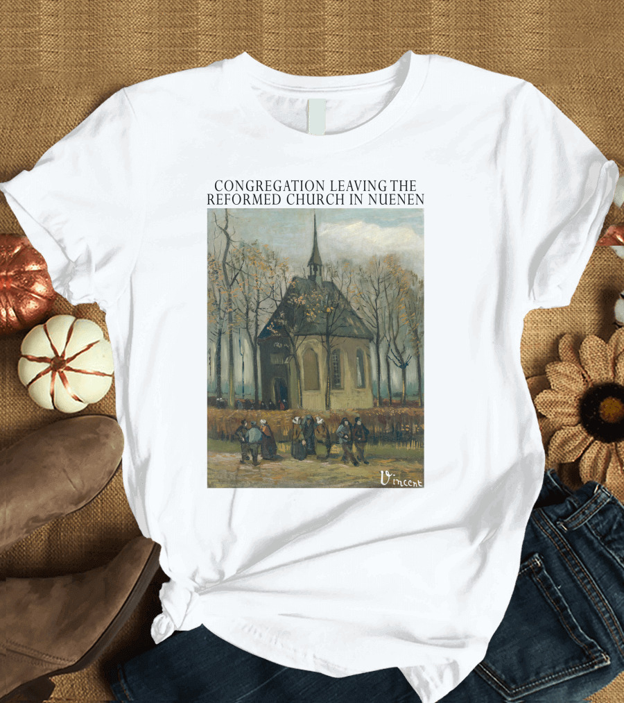 Congregation Leaving the Reformed Church in Nuenen Vincent Van Gogh Painting T-Shirt