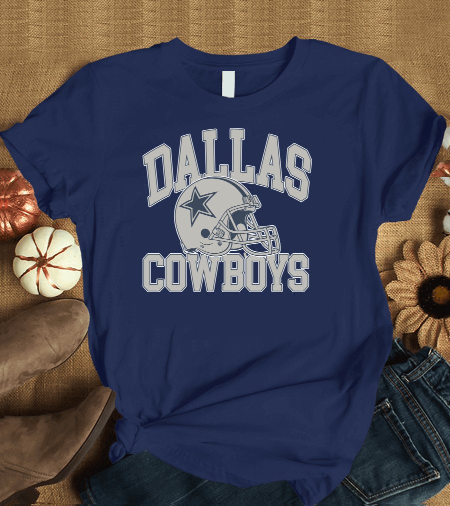 Dallas Cowboys Star Helmet Iconic Team Name T-Shirt