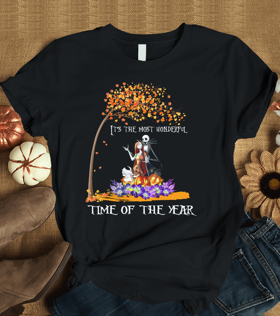 It's the Most Wonderful Time of the Year Halloween Tree Pumpkins и Flowers T-Shirt