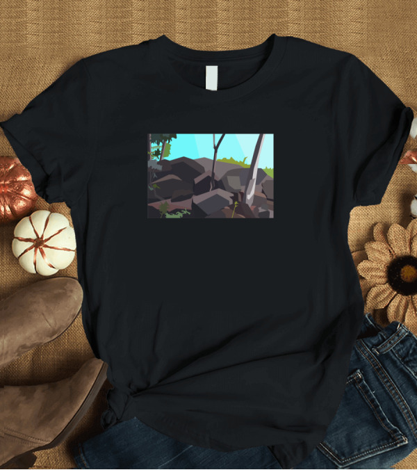 T-Shirt: A Formation Of Rocks with Trees and Sky 1241529 T-Shirt A Formation Of Rocks with Trees and Sky 1241529 T-Shirt