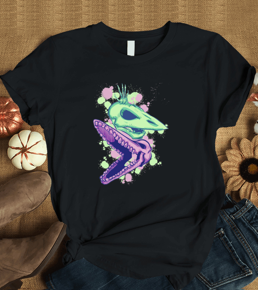 Adam And Barb Skulls Neon Splatter 658174 T-Shirt