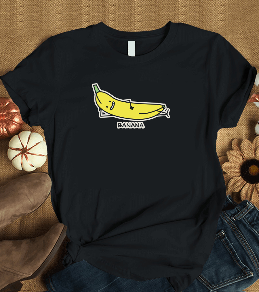 Happy Banana Relaxing Smiling Laying Down T-Shirt