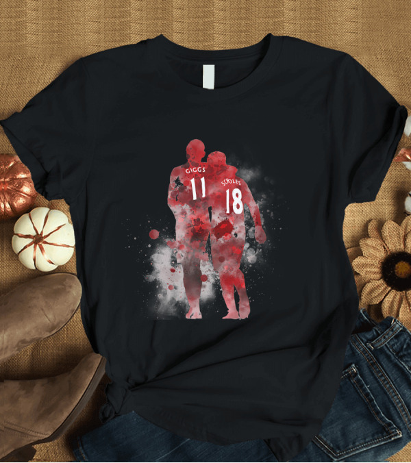 T-Shirt: Genuine Legends Giggs 11 Scholes 18 Football Heroes T-Shirt Genuine Legends Giggs 11 Scholes 18 Football Heroes T-Shirt