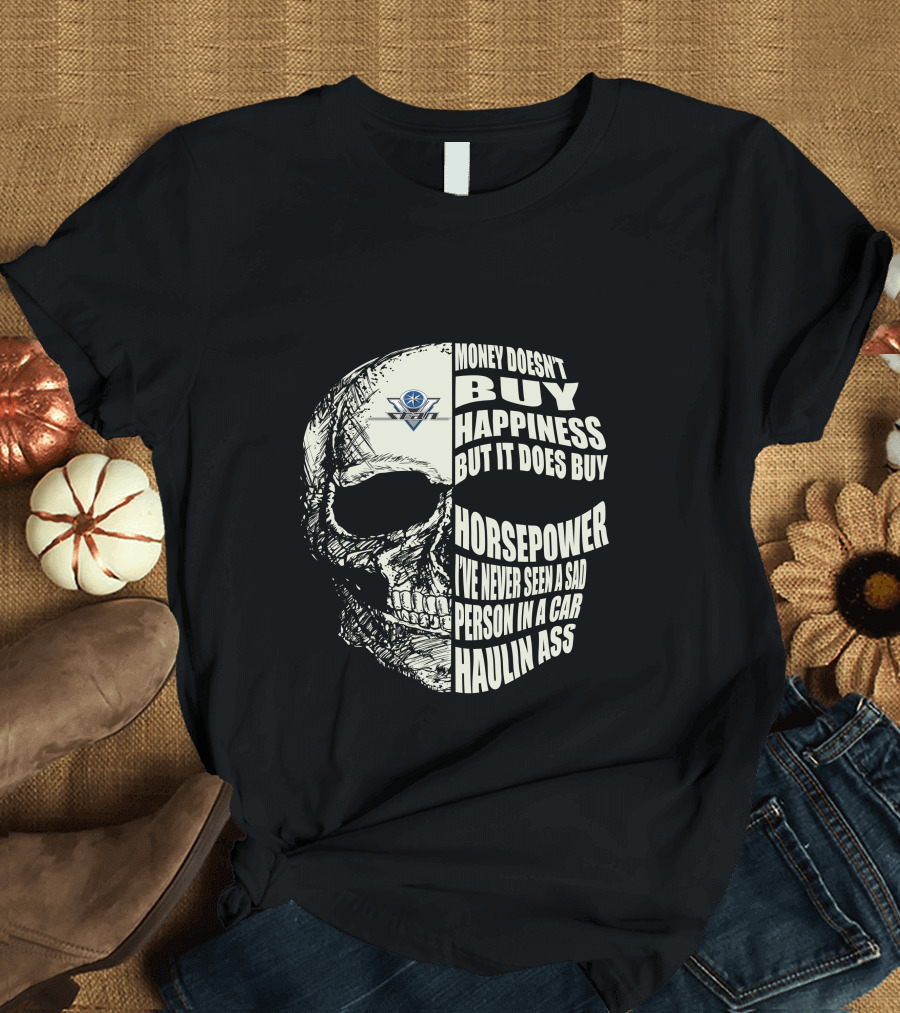 Yamaha V Star Riders Skull Money Doesn't Buy Happiness But It Does Buy Horsepower T-Shirt