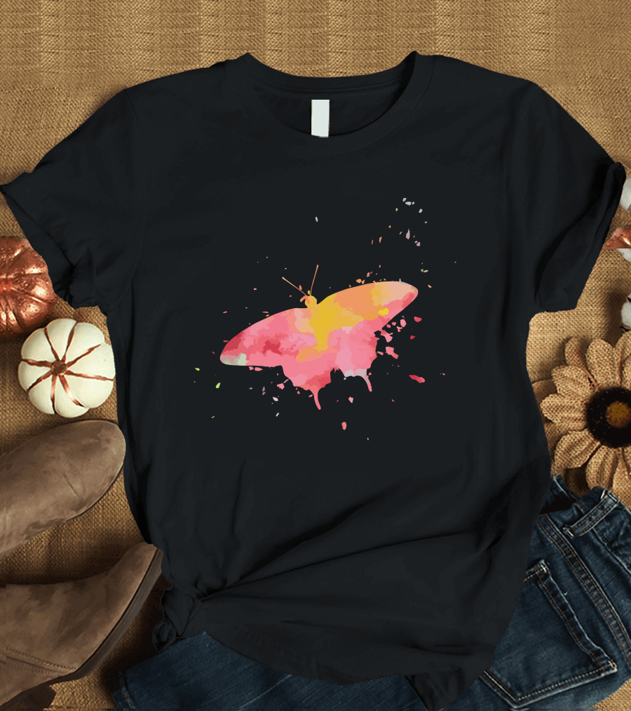 Minimalist Colorful Butterfly Fashion Butterfly T-Shirt