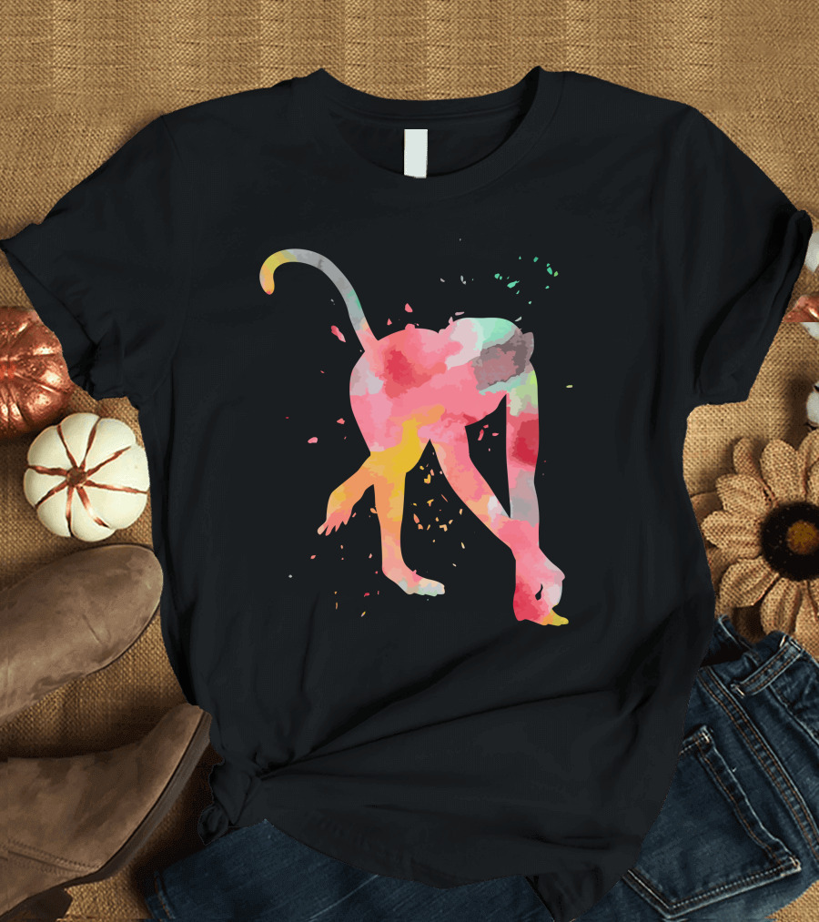 Monkey Minimalist Colorful Fashion T-Shirt