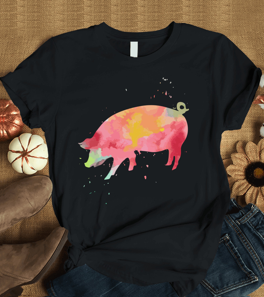 Pig Colorful Minimalist Fashion T-Shirt
