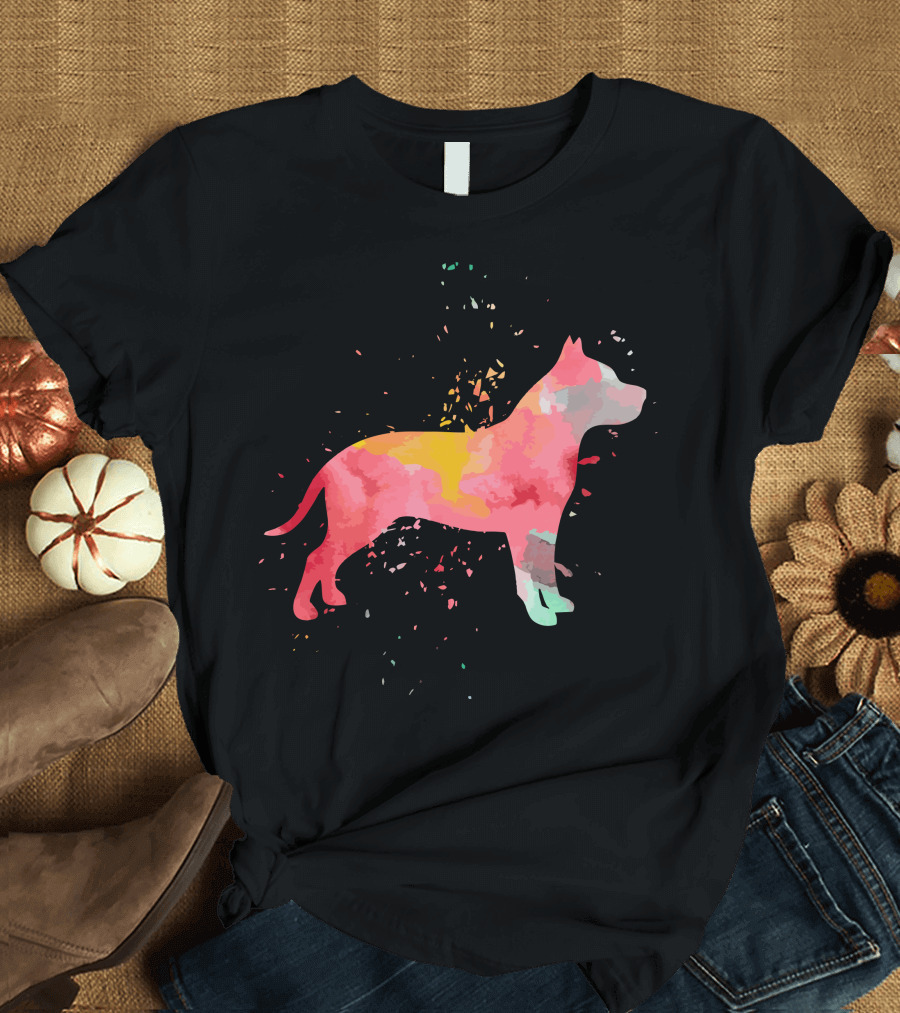 Pitbull Colorful Minimalist Fashion T-Shirt